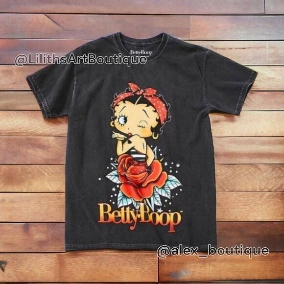 Betty Boop Kiss Graphic Tee (L024) | Official Cartoon T-Shirt S/M - Picture 1 of 5